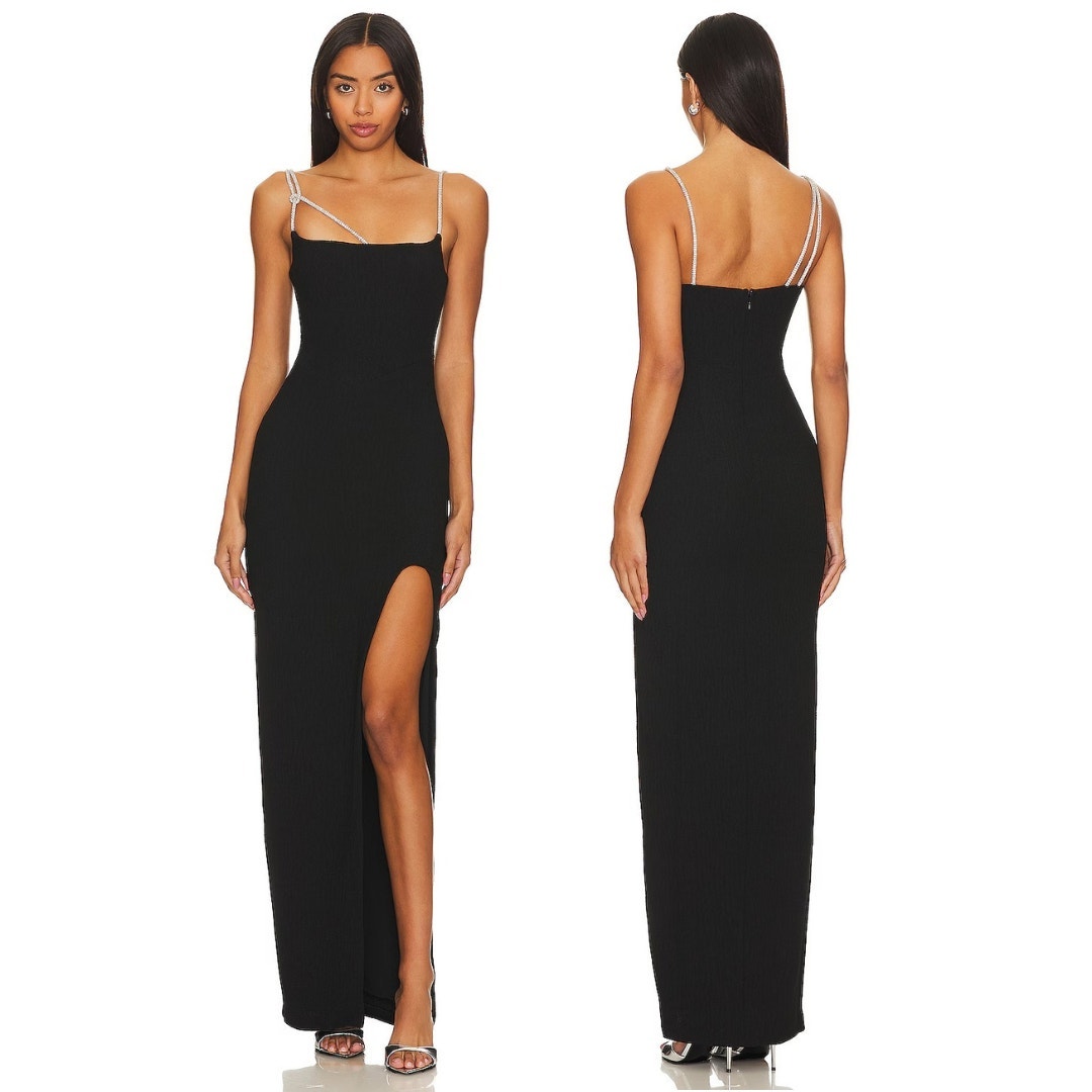 Nbd Evelyn Maxi Dress Rhinestone Embellished Formal Gala Prom Party Evening Xs